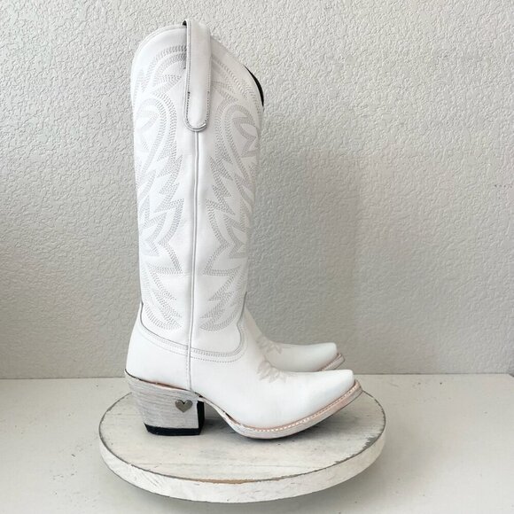 Lane MEGAN MORONEY Smokeshow Womens Cowboy Boots 5 White Western Cowgirl Tall - Picture 2 of 11
